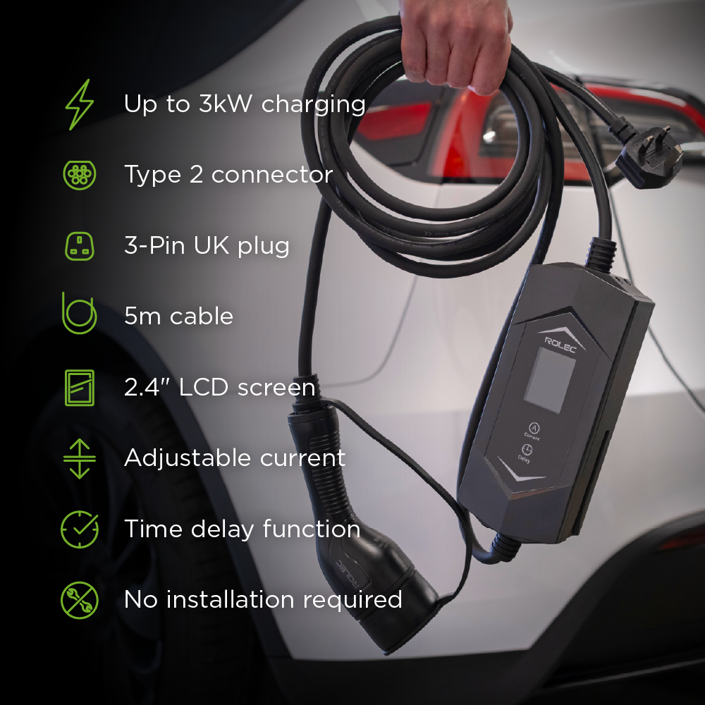 Type 2 - 3 Pin 13A | 3kW portable EV charger